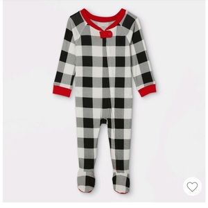 NEW! Wondershop Baby holiday buffalo check flannel matching family footed pajama